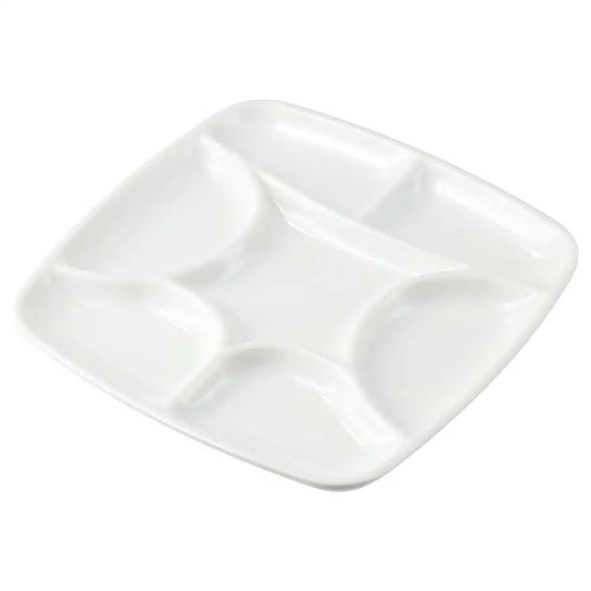 7-Will Square Paint Palette,White Ceramic Artist Paint Palette for Watercolor Painting, Palette Oil Painting