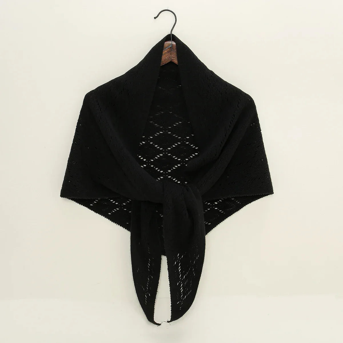 Triangle Shape Striped hollow out shawl Autumn Korean Style Sun Protection Cape elegant Wraps Knitting Stripe Knitted Shawl