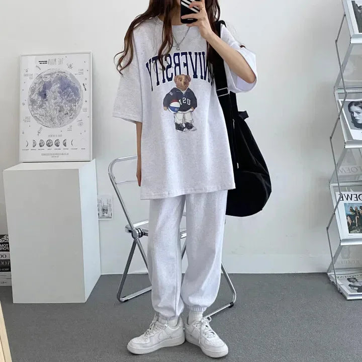 Cartoon Long Sleeve Tracksuits autumn Fashion Casual Sportswear Two Piece Pants Sets Female Large Size Women Suits 2024