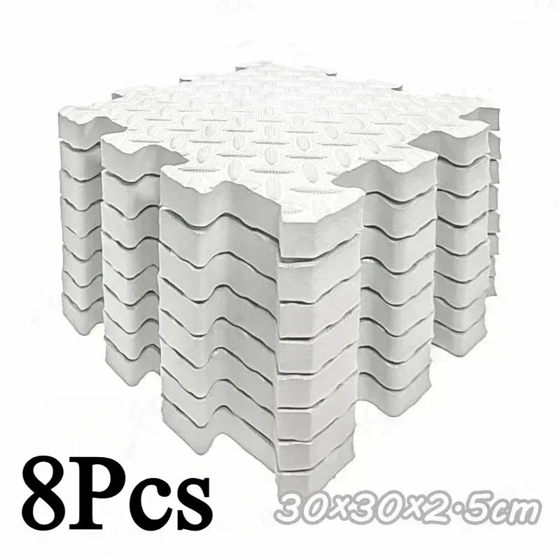 8-Piece Interlocking Gym Mat 2.5cm Thick Non-slip Shock-absorbing Washable Yoga Mat Suitable for Gyms Living Rooms Garages Etc