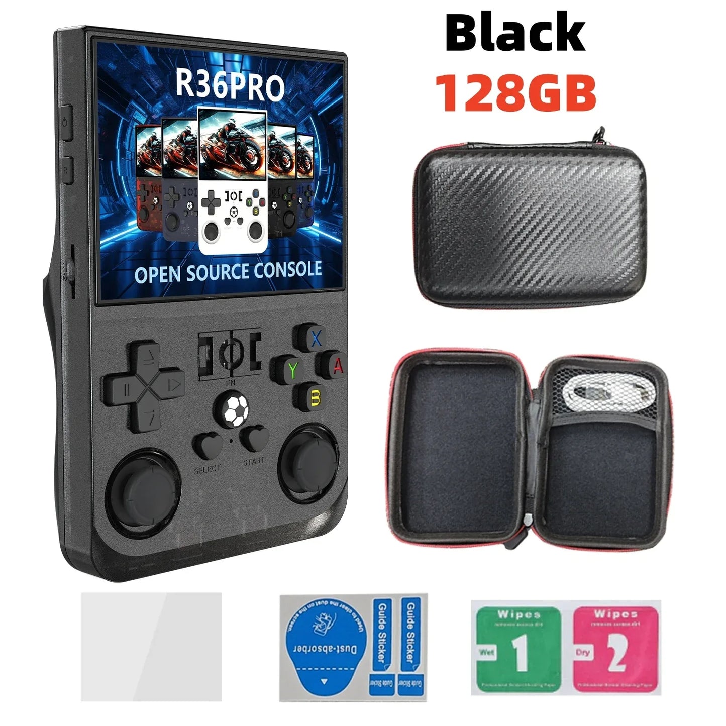 Open Source R36 PRO Retro Handheld Video Game Console Linux System 3.5 Inch IPS Screen Portable Pocket Player 128GB Games R36S