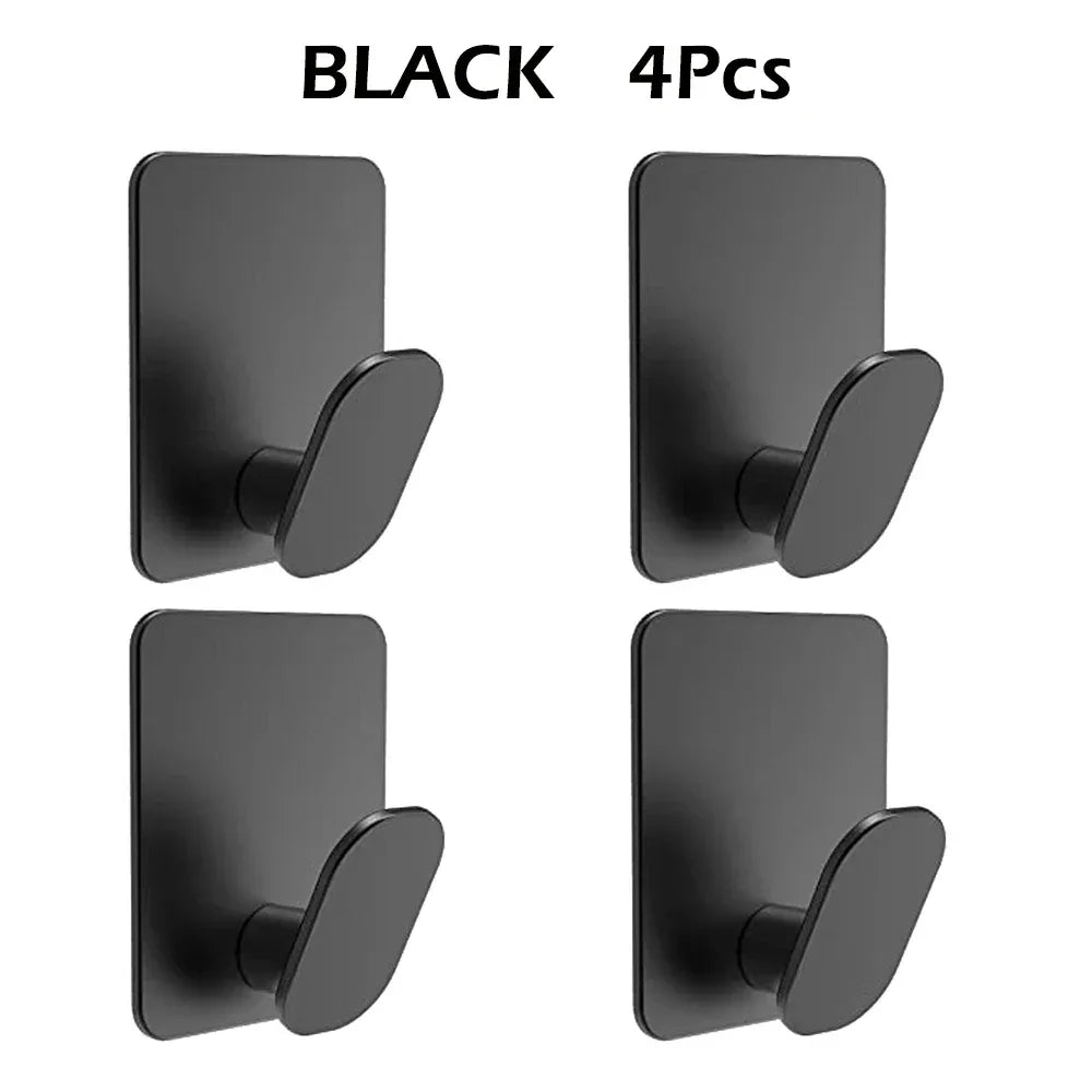 4pc/2pc bathroom clothes hooks, adhesive wall hooks, stainless steel towel racks, bathroom kitchen hardware, multi-purpose hooks