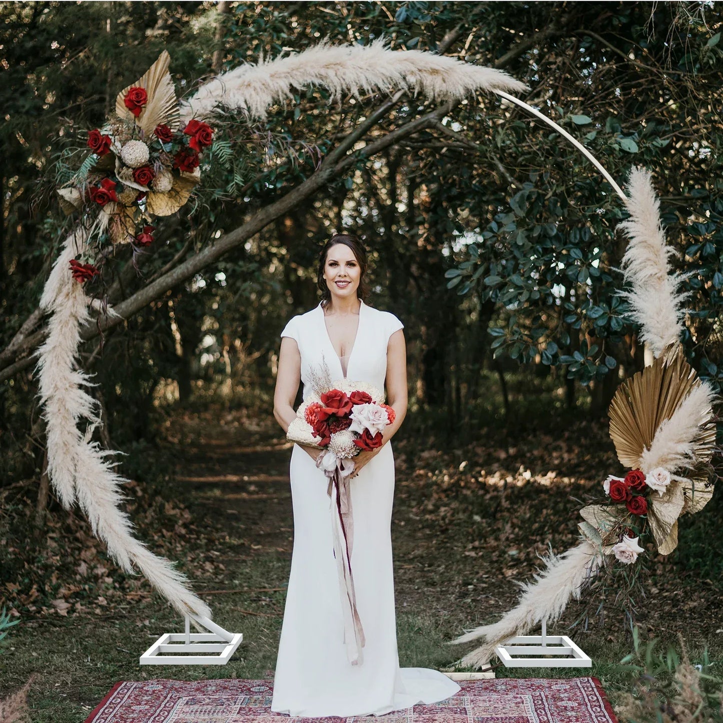 Round Wedding Arch Frame Circle Flower Balloon Archway Backdrop Stand Background Decoration for Birthday Party Christmas Events