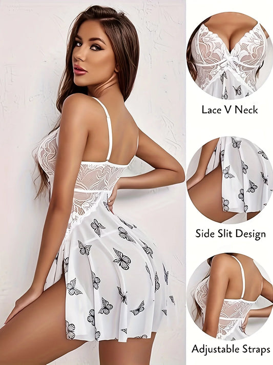 Women Sexy Lingerie Women Lace Sleepwear For Sexy Babydoll Underwear Transparent Lace Dress Nightdress Erotic Clothing by PDG ibma