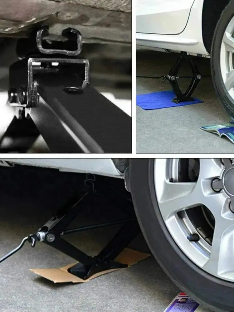 DayPlus Car Jack Trolley with Hand Crank,2Tonne for Cars, SUVs, MPV Small Trucks, Lifting Height 105-385 mm, Black