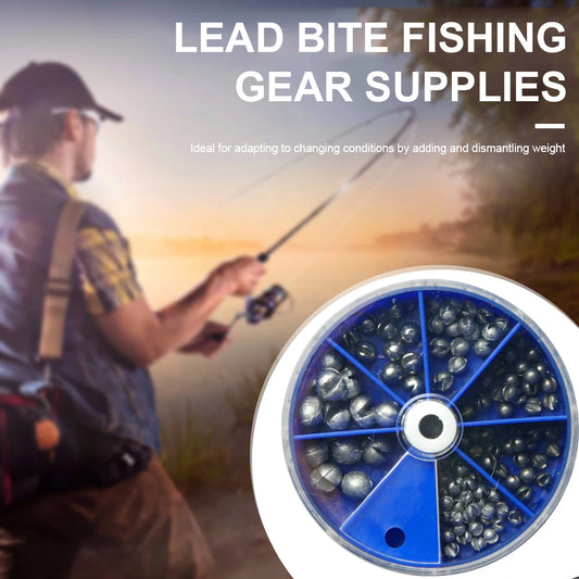 7 Sizes Round Fishing Line Sinker Removable Fishing Sinker Weights Assortment Kit with Tackle Box 0.2/0.28/0.38/0.5/0.8/1.5/2g