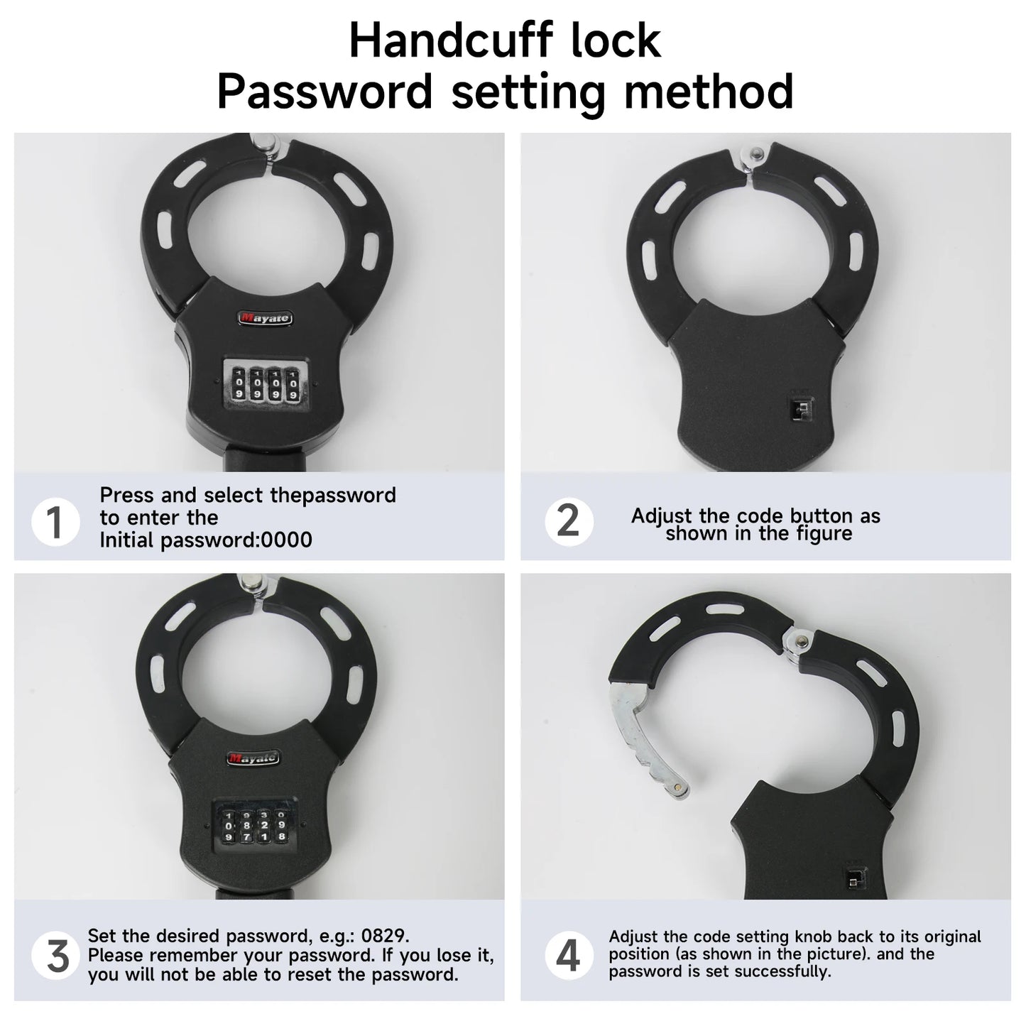 Electric Scooter Anti-Theft Handcuff Lock Bike Lock Coiled Secure Password Lock E-Scooter Prams Motorcycle Bike Accessories