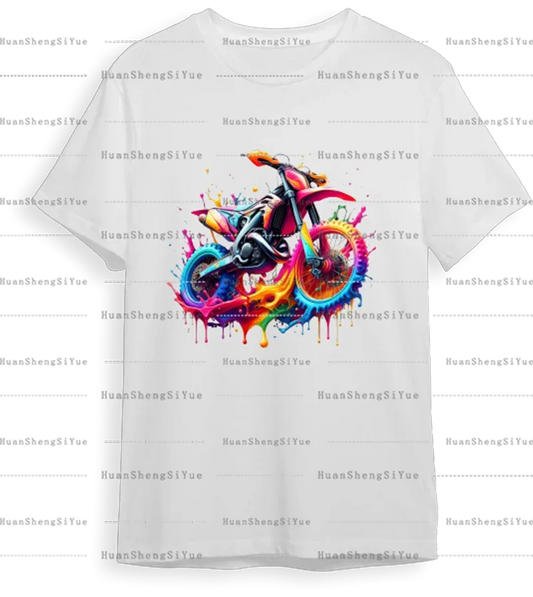 Color Fluid Painting Ironing Sticker Clothes DTF Fashion T-shirt Hoodie DIY Jacket Patch Hot Paste Paper