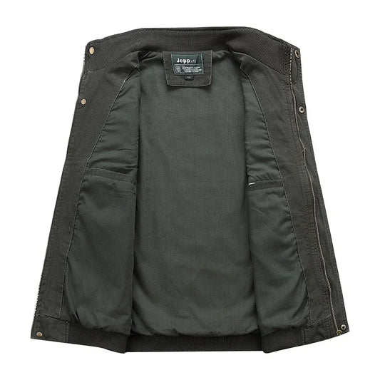 Men Multi Pockets Cotton Vests Big Size XL-5XL Male Sleeveless Jackets Spring Autumn Fishing Vests Photography Collar Waistcoats