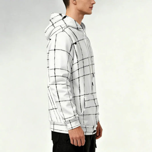 Men's Sweatshirt for Autumn and Winter with Dot Check Print,Versatile for Daily Commutes,Gatherings with Friends andCasual Wear