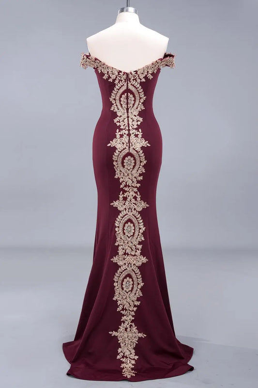 Robe de Soiree 2026 Elegant Off-Shoulder Evening Dress Sexy Lace Crystals Rose Gold Long Prom Party Dresses Vestido de Festa