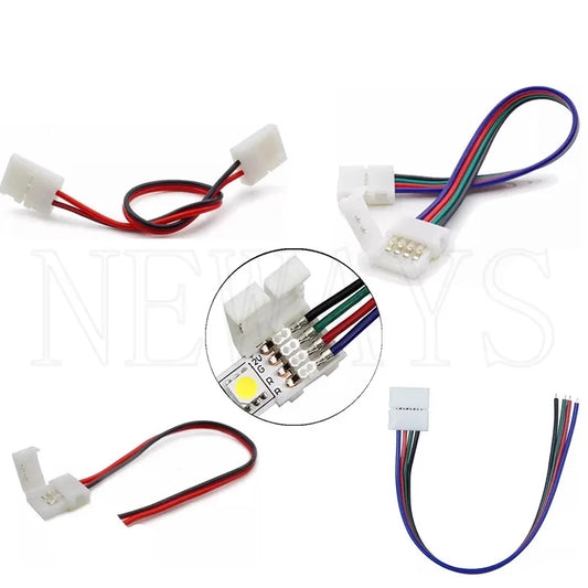 10Pcs 2/3/4/5/6 Pin LED Strip Connector for 8mm 10mm 12mm 3528 5050 5630 RGB RGBW IP20 Non-waterproof LED Tape Light to Wire by PDG ibma