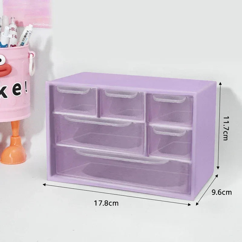 Large Capacity Dustproof Multi-layer Desktop Storage Box Organizing Box Multifunctional Transparent Six Grid Drawer Storage Box