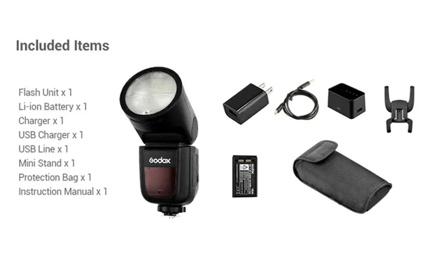 GODOX V1 Camera Flash TTL HSS Speedlight 1/8000s Li-ion Battery Speedlite Flash for Canon Sony Nikon Fuji Pentax V1C V1S V1N V1F