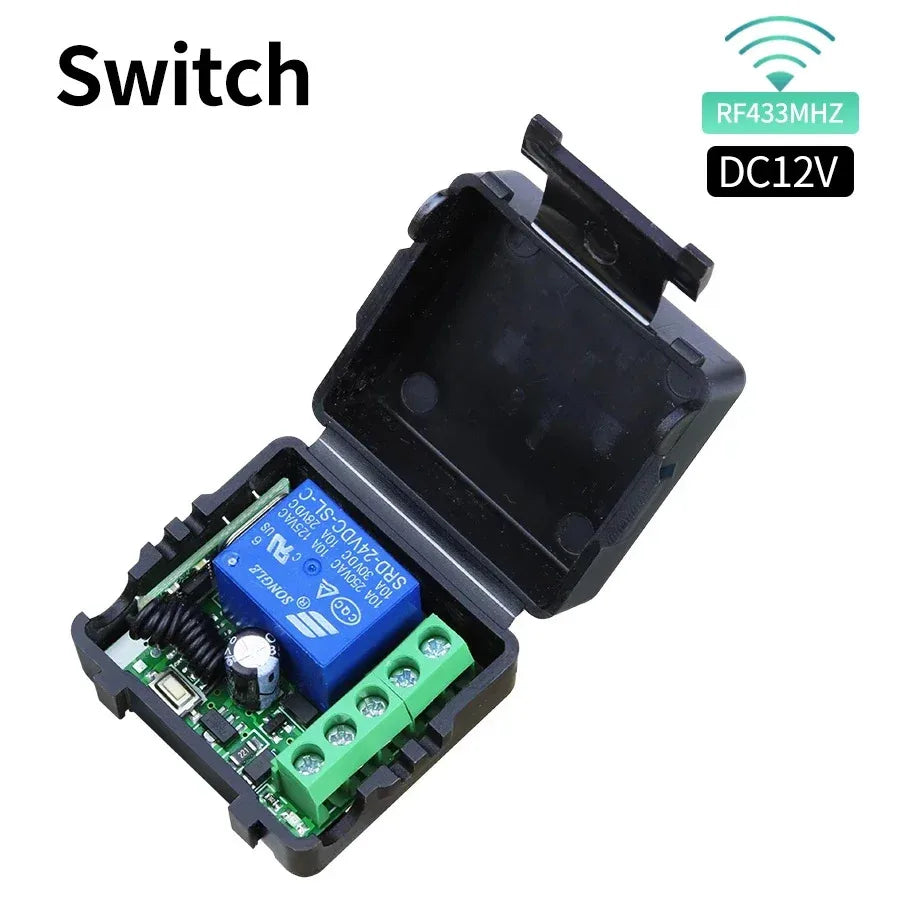 433Mhz 10A Relay Receiver and 2CH Transmitter Remote Control DC 12V 1CH RF Wireless Switch For Door Electromagnetic Lock