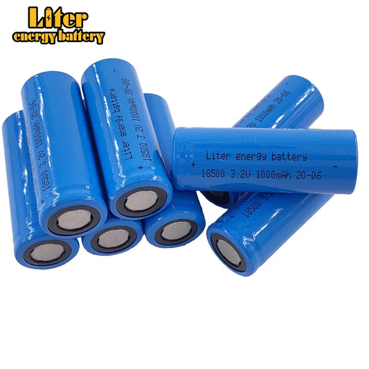 3.2V LFR 18500 LiFePO4 battery 1000mah rechargeable cell for Solar Led Light and speaker