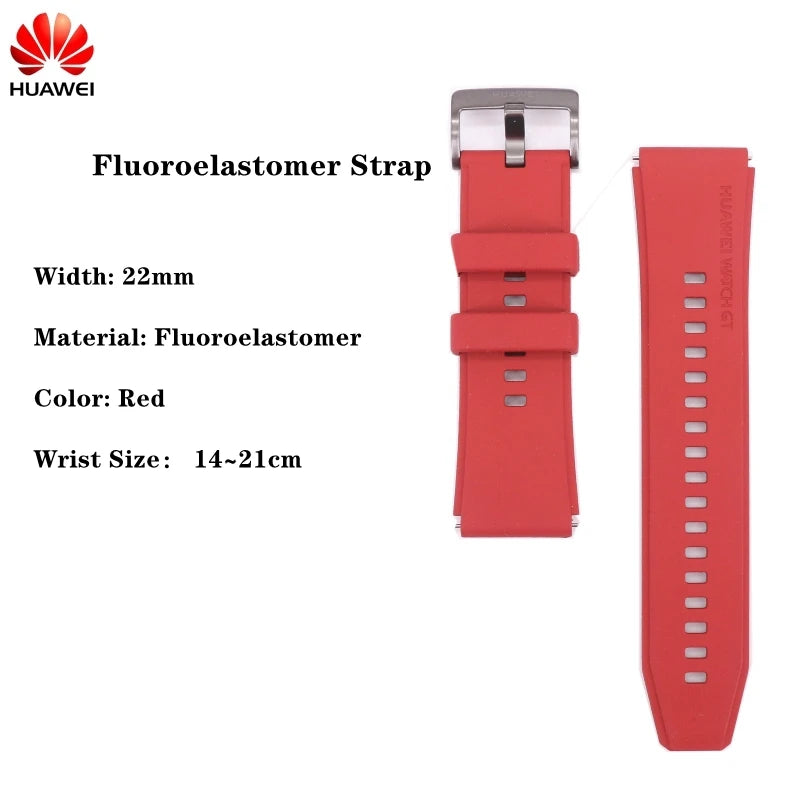 Original Huawei GT2 pro FKM Rubber Sport Band for GT2Pro 22mm Genuine Leather Watch Strap Fluoroelastomer Wristband