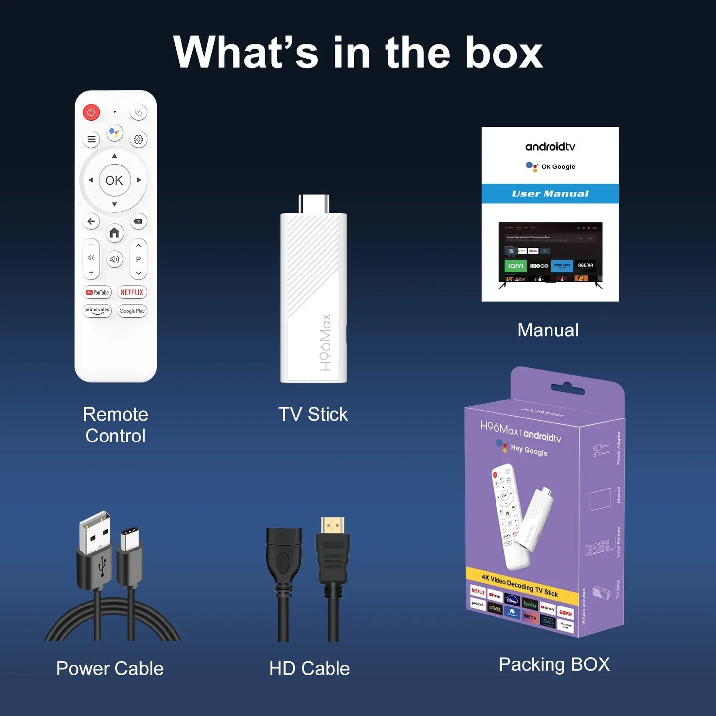 Smart TV Stick H96 MAX H313 2GB 16GB 8GB Android 14 Wifi6 BT5.0 Quad Core Home Media Player Voice Assistant TV Stick