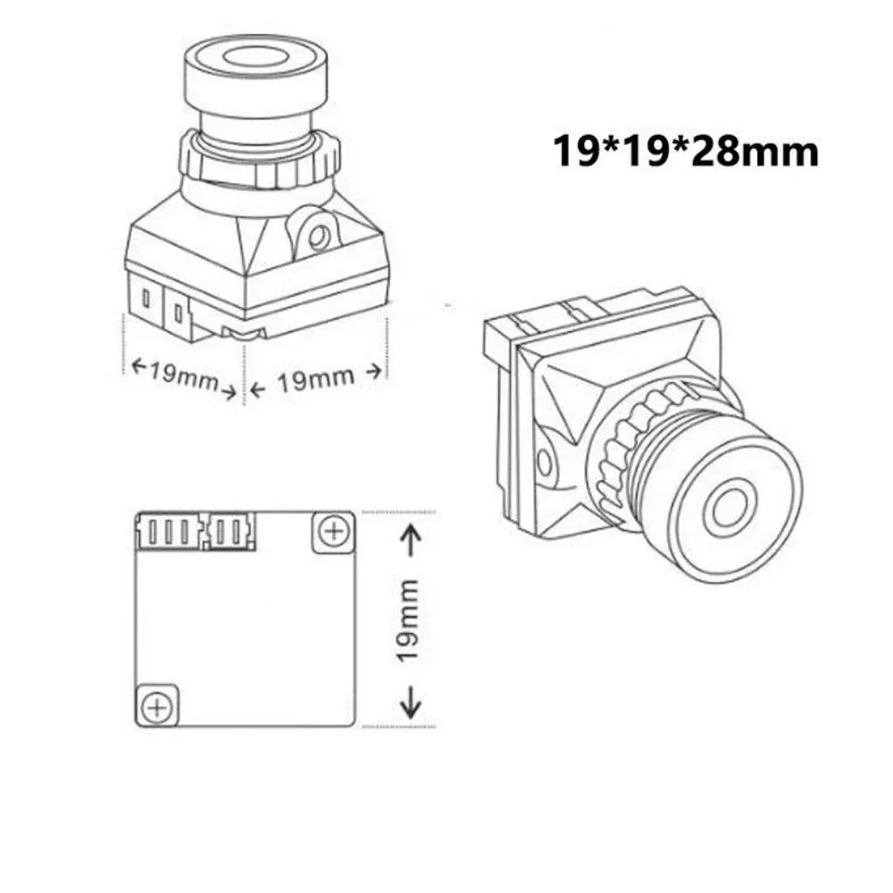 FPV Camera 1500TVL 2.1mm Lens 16:9/4:3 NTSC/PAL FOV125° Blacklight Night Vision Camera For RC Drone
