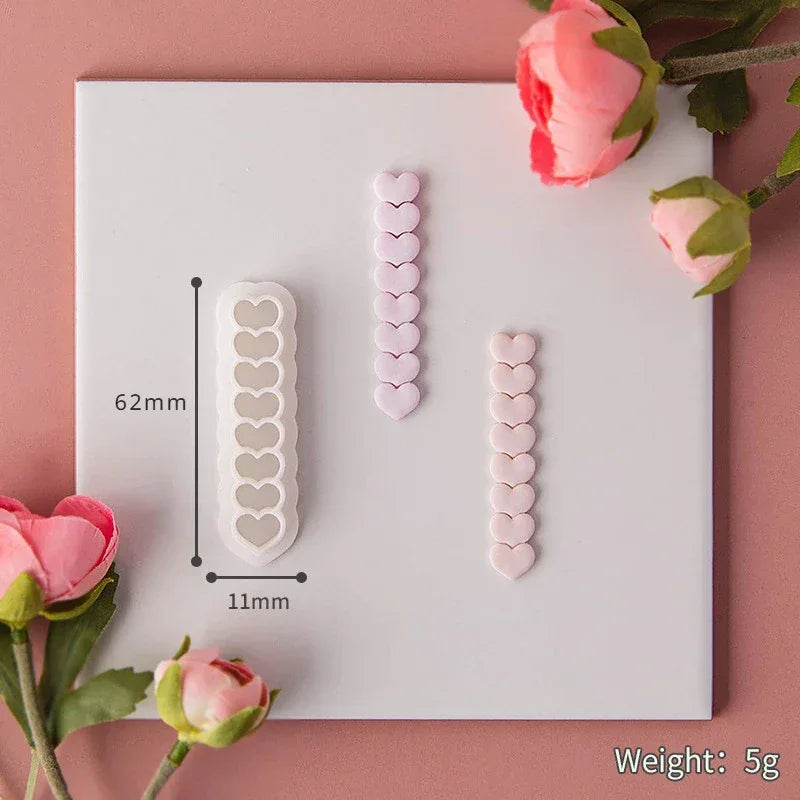 Valentine's Day Series Soft Ceramic Clay Molds Heart Jewelry Pendant Shape Cutting Mold DIY Polymer Clay Cutters Handmade Tools
