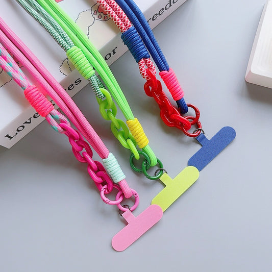 New Fashion Trend Diagonal Long Rope Mobile Phone Universal Lanyard Shoulder Strap Lanyard Neck Multi-Functional Anti-Loss Rope