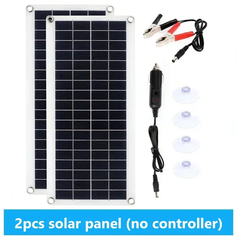 1000W Solar Panel 12V Solar Cell 10A-100A Controller Solar Panel for Phone RV Car MP3 PAD Charger Outdoor Battery Supply