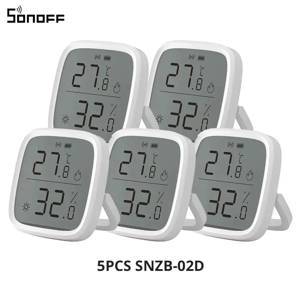 SONOFF SNZB 02D Zigbee Temperature Humidity Sensor SNZB-02D with LCD Screen for EWeLink SONOFF ZigBee Bridge Alexa Alice