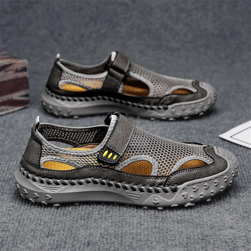 Summer Men Sandals Genuine Leather Mens Casual Shoes Outdoor Men Leather Sandals for Men Beach Shoes Roman mens Shoes
