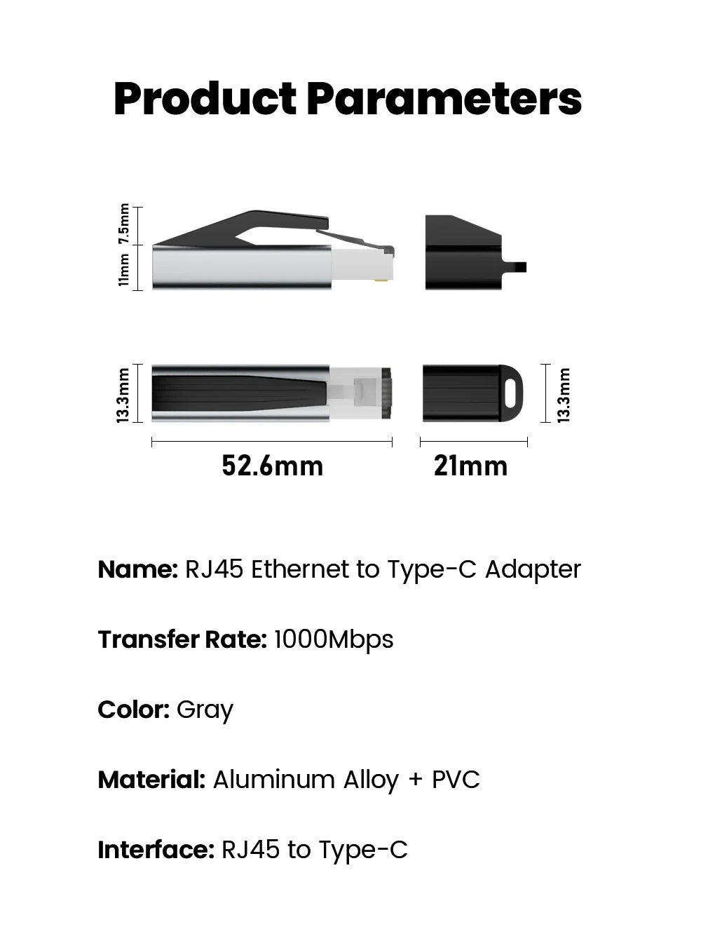 Kebidumei 1000Mbps USB C to Ethernet Adapter Gigabit USB C Female to RJ45 Male Network Converter for MacBook Pro iPhone 16 iPad