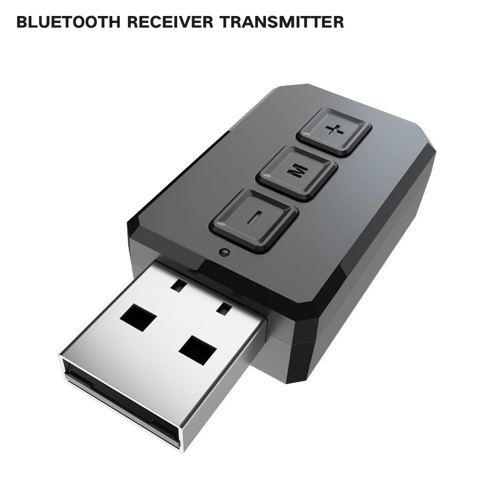 Grwibeou Wireless 2 in 1 USB Bluetooth 5.0 Dongle Adapter for PC TV Speaker Wireless Mouse Music Audio Receiver Transmitter Aptx