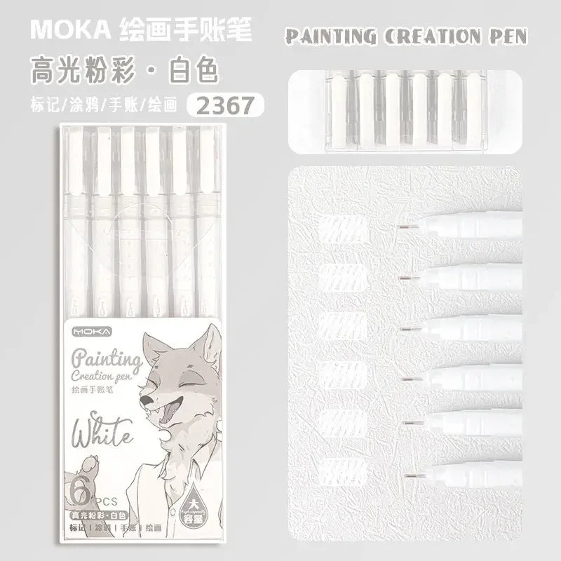 150/6 Colors Acrylic Gel Pen Student Diary Scrapbook Painting DIY Gel Pen Set Color Drawing Doodling Art Markers School Supplies