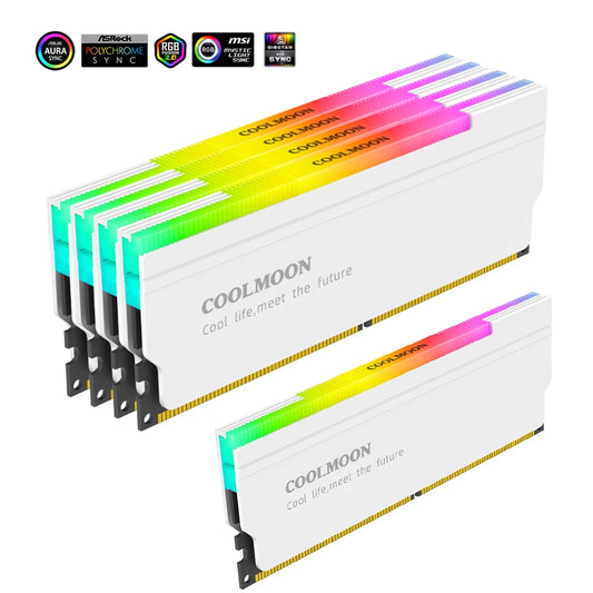 1-4PCS RAM Heatsink Radiator 5V 3PIN ARGB PC Memory Cooling Vest Addressable Heat Sink Cooler for DDR3 DDR4 DDR5 Desktop PC Ram by PDG ibma