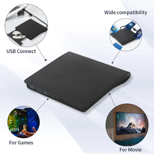 DVD Recorder Portable USB 3.0 Ultra-thin External DVD RW CD Writer Drive Reader Player Optical Drives For Laptop PC DVD Burner