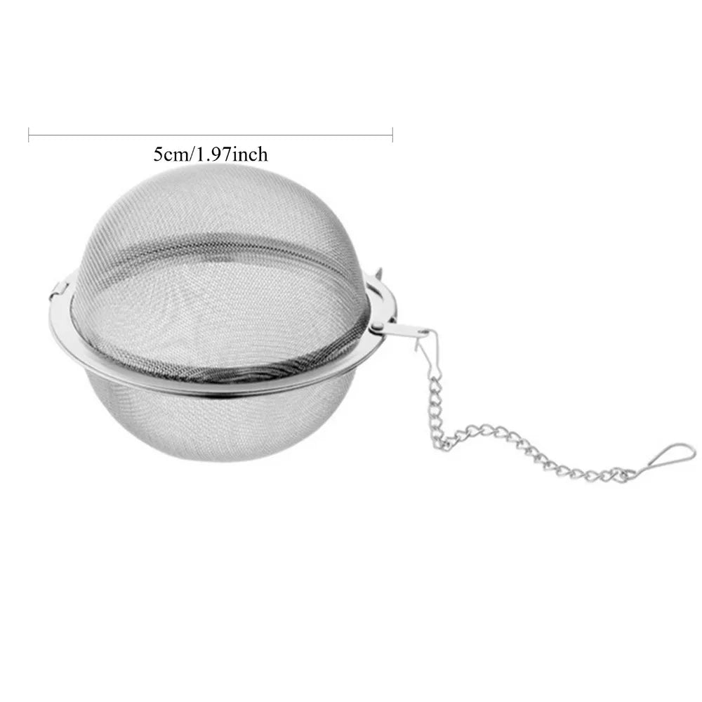 Stainless Steel Tea Ball Mesh Infuser Strainers 2pcs Tea Filter Interval Diffuser Tea Ball Loose Leaf Tea Strainer Kitchen Tools