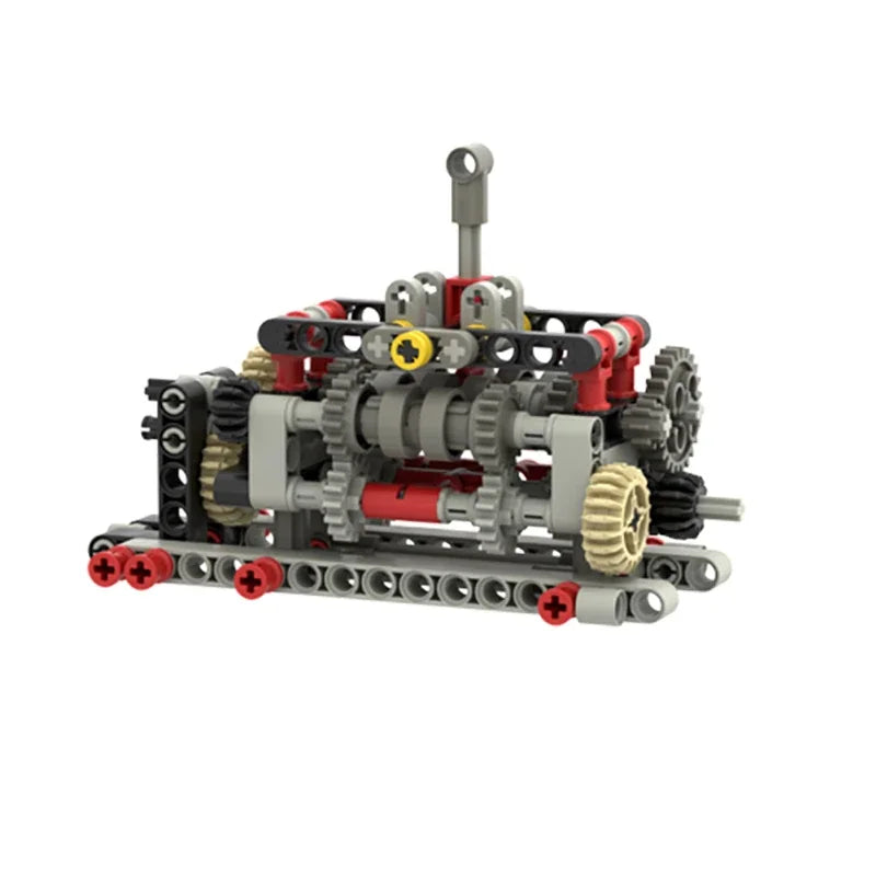 MOC Creative Six Speed Transmission Reverse Gear Model Children DIY Parts Assembly Building Block Electric Engine Toy For Boys