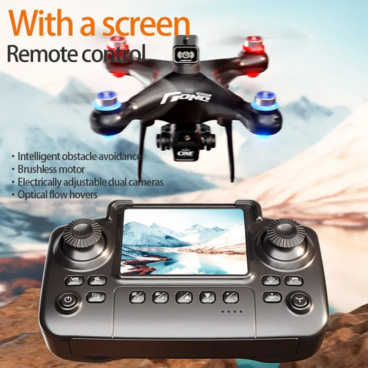 E55 Drone Mini Dual Camera 8K Aerial HD Profesional Remote Control Aircraft GPS Positioning Avoidance Brushless Motor Drone
