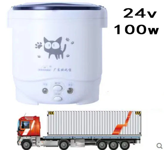 Electric Mini Rice Cooker Portable MultiCooker Household Rice Cookers 12V 24V 220V Pot Cooking Machine Pans For Car Truck Home