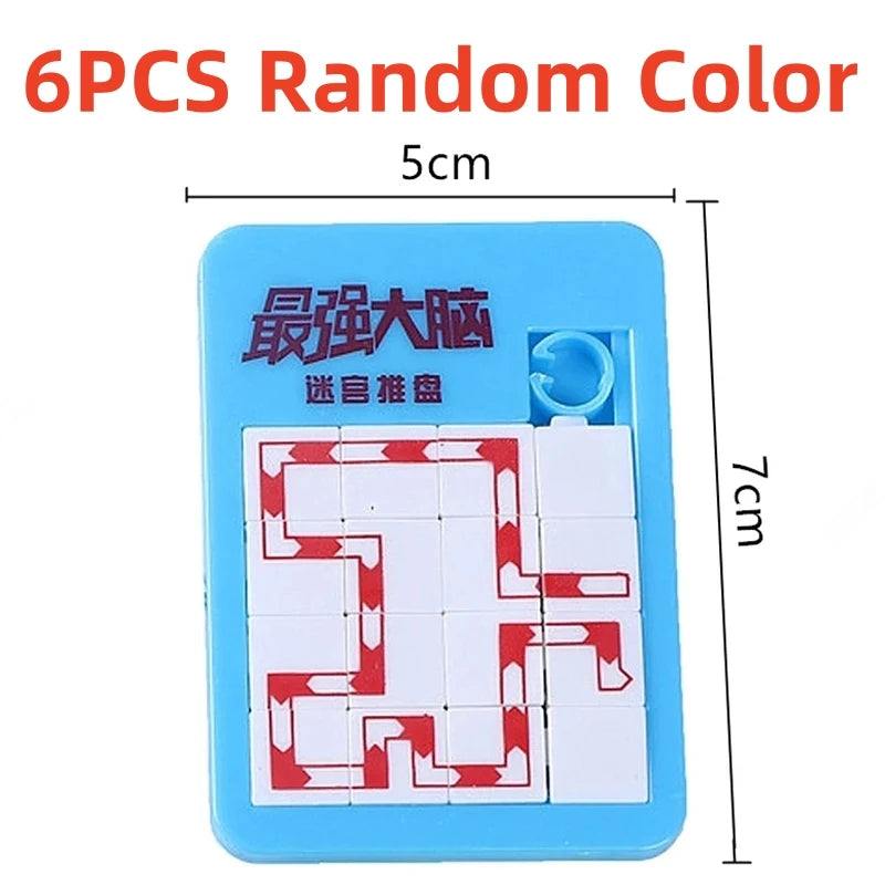 6PCS Random Number Animal Puzzle Plastic Moving Sliding Children's Early Education Jigsaw Puzzle Toy School Kindergarten Gift