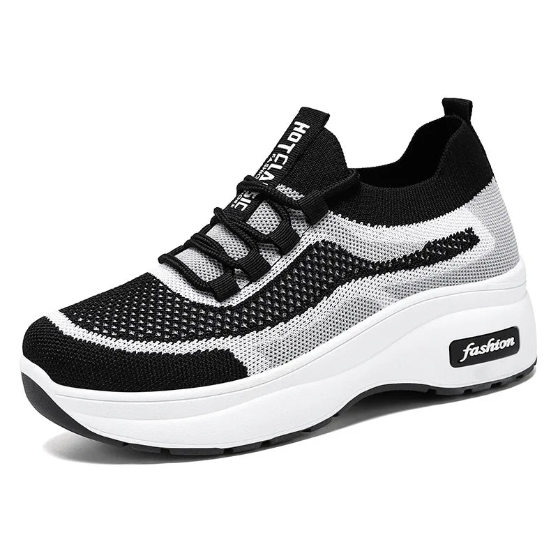 Spring Autumn New Women breathable Thick Bottom women sneakers Casual Comfortable Shoes Lace up Fashionable Versatile shoes