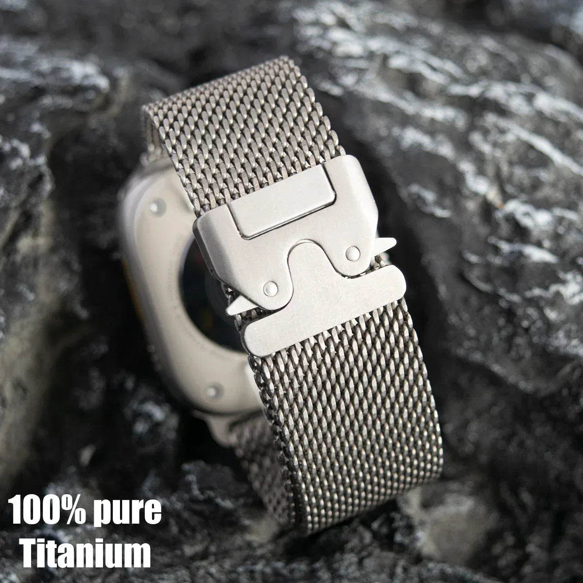 100% Titanium Band for Apple Watch Ultra 3/2 49mm Series 11 10 9 8 7 6 SE 3 Natural Titanium Milanese Loop Strap for iWatch 46mm