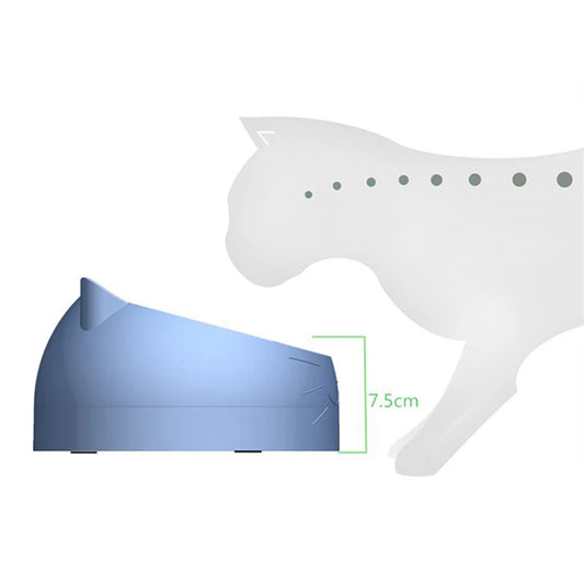 Stainless Cat Bowls Non-slip Base Pets Puppy Cats Food Drink Water Feeder Neck Protection Dish Pet Bowl 200ml 15 Degrees Tilted by PDG ibma