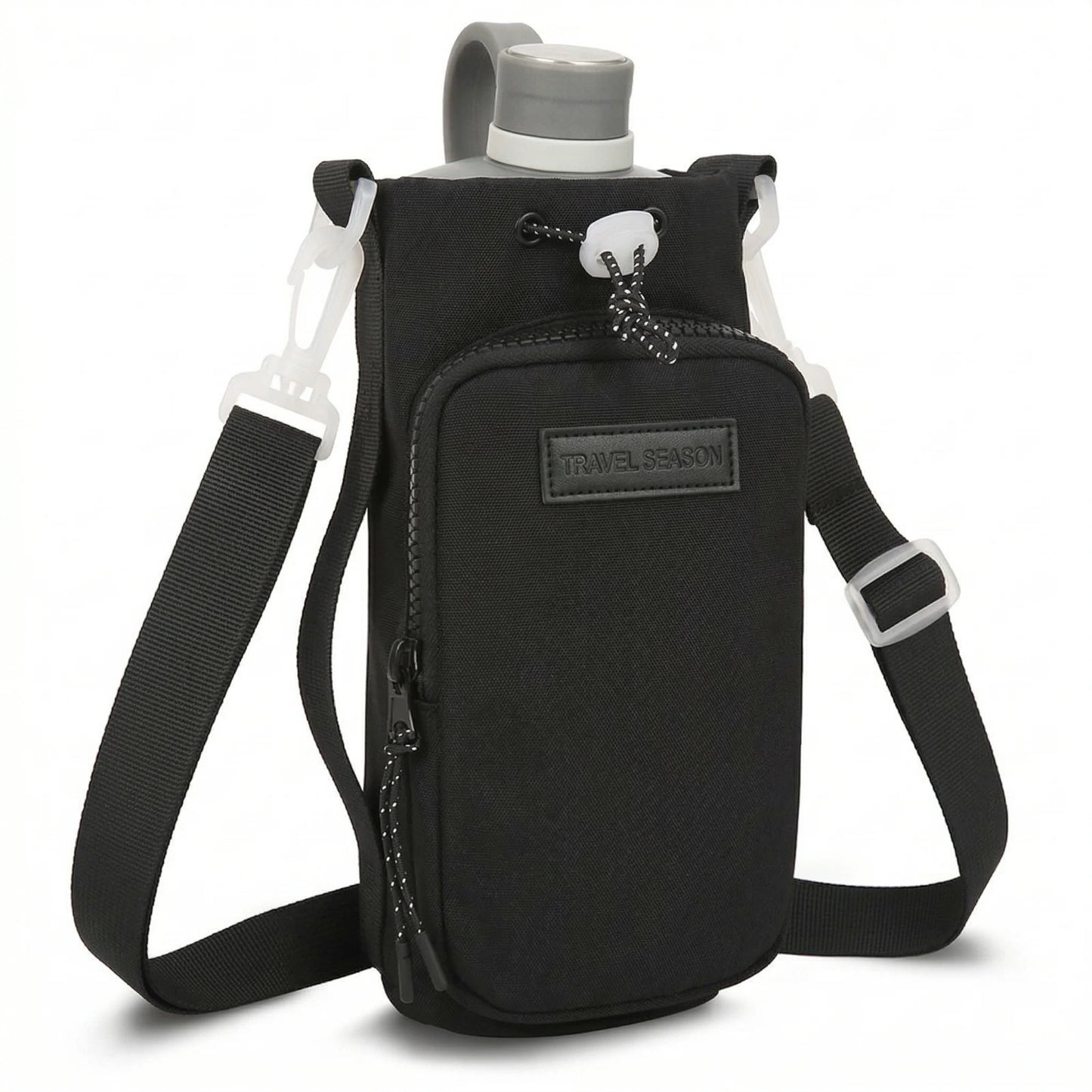 Outdoor Water Cup Pocket Portable Water Bottle Bag Insulated Cup Holder with Pockets for Phone, Keys Water Cup Protective Cover