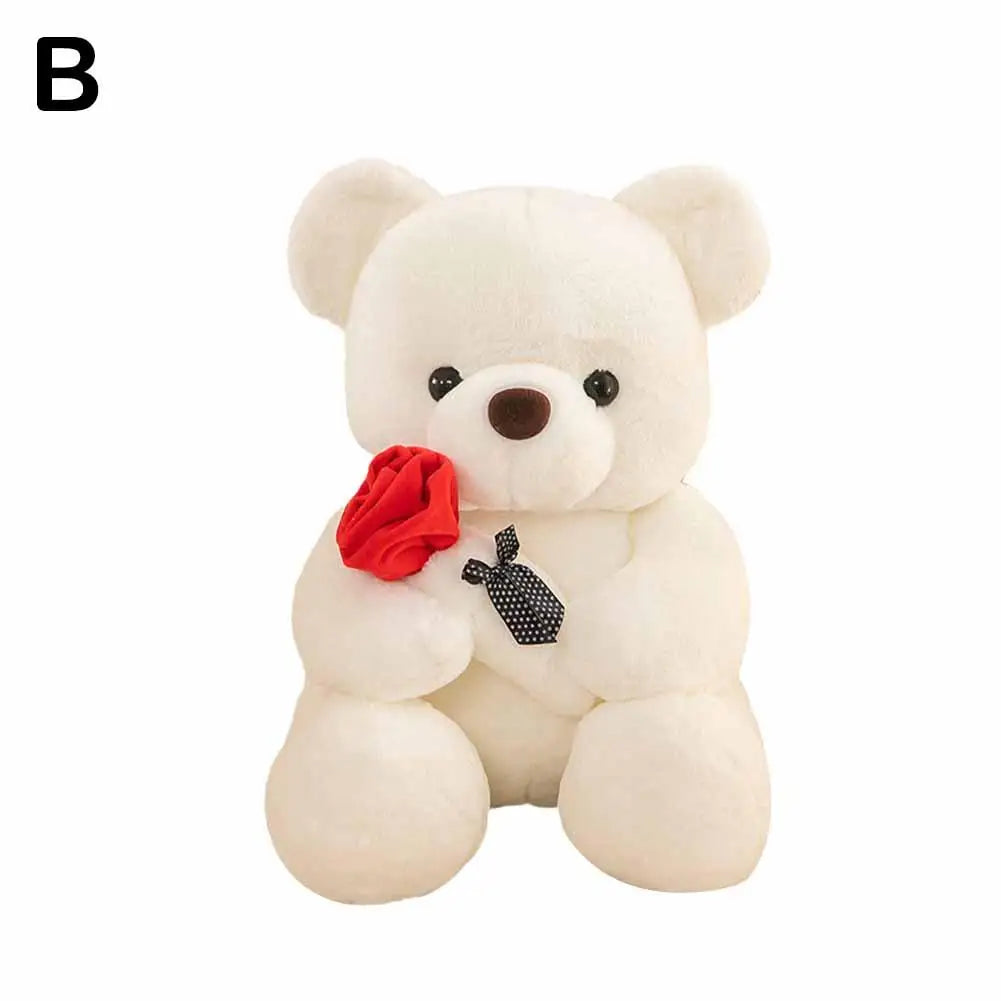 25cm Kawaii for Valentines Day Gift Teddy Bears Stuffed Animal Rose Bear Doll Valentine's Day Gift for Girlfriend