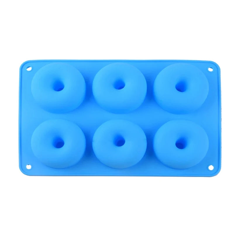 6 Holes Silicone Donut Mold Baking Pan Non-Stick Baking Pastry Chocolate Cake Dessert DIY Decoration Tools Bagels Muffins Donuts
