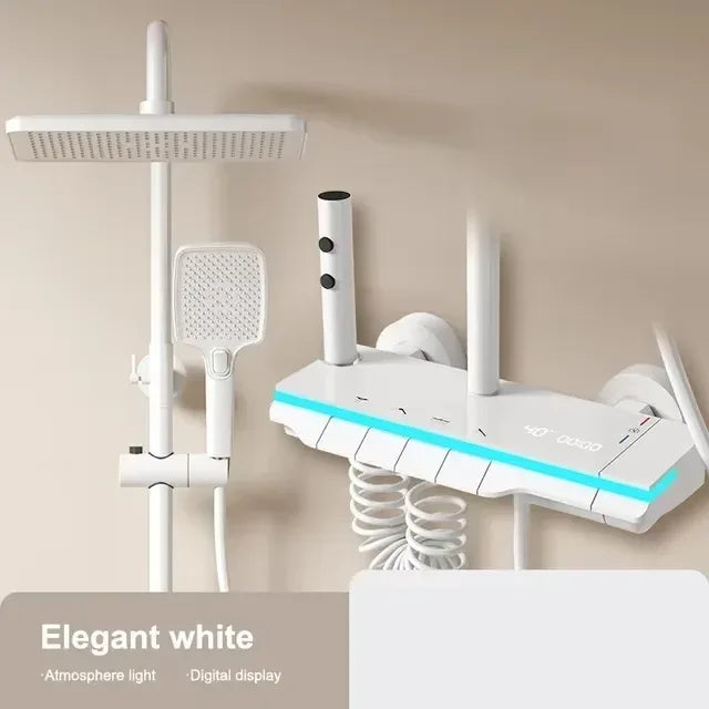 Bathroom Shower System High Quality Fourth Gear Bathroom Key Digital Display Rain Bathtub Copper Faucet Shower Set Bathrooms