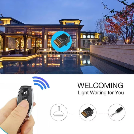 Universal 433Mhz Smart Switch with Wireless Remote Control Relay for Water Pump Motor Led Electric Appliance Learning Code 30A by PDG ibma