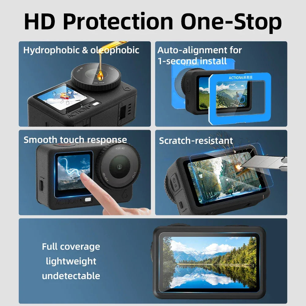 Screen Protector for DJI Osmo Action 6 Anti-scratch Screen Protective Glass Film Ultra-Clear for DJI Action 6 Accessories