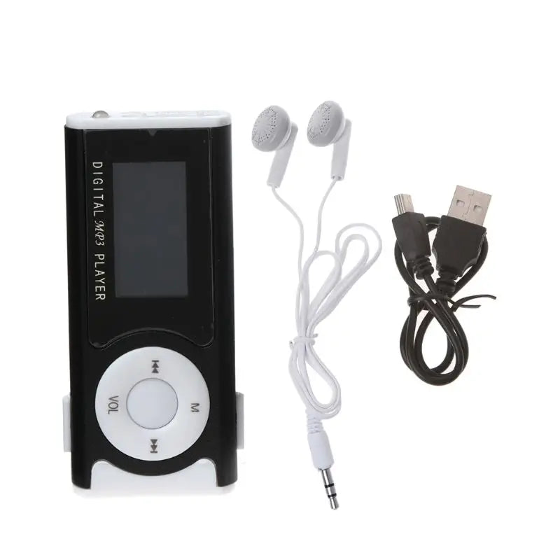 Mini Clip Floral Pattern Music MP3 Player 32GB Card With Micro SD TF Card Clip Design Digital Music Mini USB Cable + Earphone