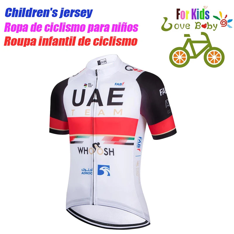 UAE 2022 New Kids Cycling Jerseys Set Summer Breathable Child Bike Cycling Clothes Boy Sport Bicycle Jersey Cycling Clothing