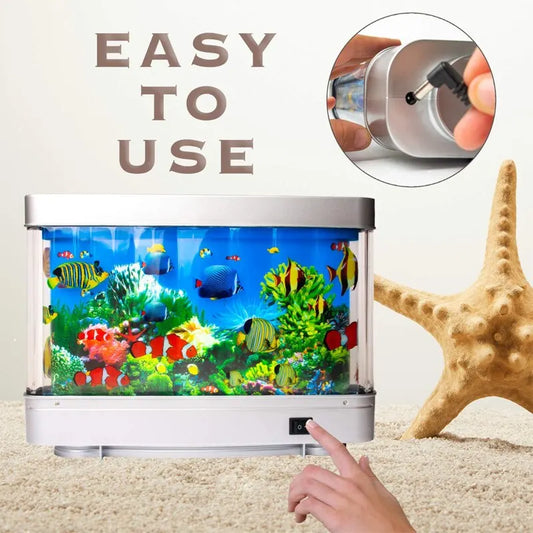 Lampe d'aquarium artificielle avec poissons tropicaux, décoration d'aquarium, océan virtuel en mouvement, veilleuse pour enfants, cadeau d'Halloween ou de Noël. Jouet